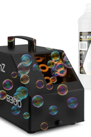 BeamZ B300 Pack Machine à Bulles Enfant/Anniversaire avec 1L de Liquide | Nouveau au catalogue