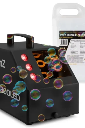Nouveau chez nous | BeamZ B300LED Pack Machine à Bulles LEDs RGB Enfant/Anniversaire avec 5L de Liquide