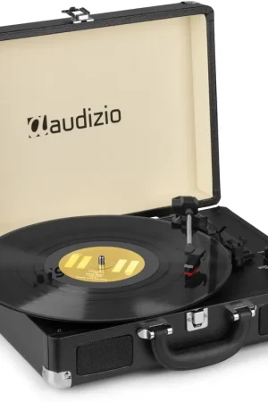 Prix cassé | Audizio RP114BK - Platine Vinyle Rétro avec Haut-Parleurs Intégrés - Noir