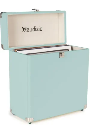 Tout juste disponible | Audizio RC32 - Étui de Rangement pour Vinyle 33 Tours - Bleu