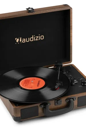 Tendance | Audizio RP116W - Platine Vinyle Rétro avec Bluetooth 5.0 IN & OUT, Haut-Parleurs Intégrés - Acacia