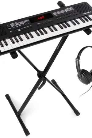 Max Rhapsody49 - Clavier Électronique 49 Touches avec Casque Audio et Stand, Idéal Débutant – Clavier MIDI - Prix spécial