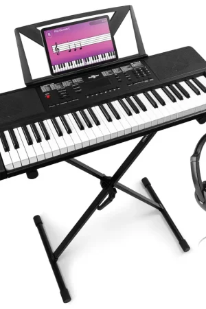 Offre exceptionnelle | Max Rhapsody54 - Clavier Électronique 54 Touches avec Casque Audio et Stand, Idéal Débutant – Clavier MIDI