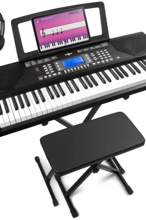Disponible - Max Rhapsody61P - Clavier Électronique 61 Touches Semi Lourdes, Pack complet, Haut-Parleurs Stéréo - Clavier MIDI