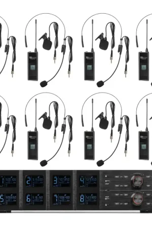 Power Dynamics PD528B Système de Bodypacks UHF avec 8 Bodypacks - 100 Canaux - Coup de cœur