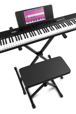 Max RhapsodyDP88 – Piano Numérique 88 Touches Semi-Lourdes avec Pédale de Sustain, Stand et Banc | Offre spéciale