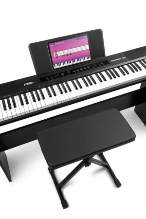Prêt à expédier | Max RhapsodyDP88W – Piano Numérique 88 Touches pour Musicien Confirmé avec Meuble en Bois, Pédale de Sustain, Banc Inclus