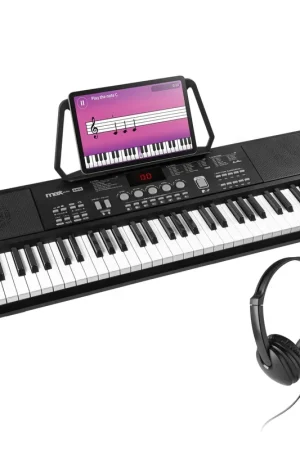 Recommandé | Max KB15 - Clavier Électronique 61 Touches pour Enfant avec Micro & Batterie Longue Durée, Casque Audio Inclus