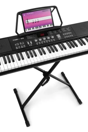 Max KB15 - Clavier Électronique 61 Touches pour Enfant avec Micro & Batterie Longue Durée, Stand Inclus - Prix bas