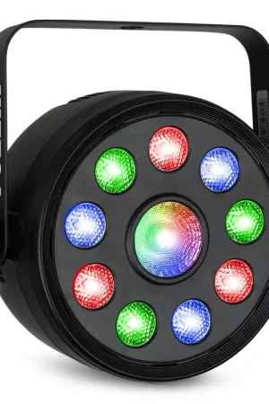 Retour facile | Fuzzix PLF15 Projecteur Party Par RGB DMX - 9 LEDs de 2W et 1 LED 6W avec Télécommande