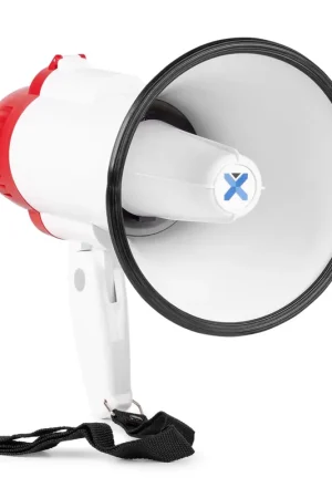 Excellente qualité | Vonyx MEG025 - Mégaphone Compact 25 Watts avec Batterie MRB04, Idéal Manifestations, Bluetooth - Portée 800m
