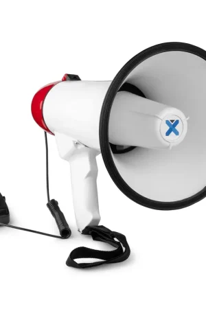 Vente flash - Vonyx MEG045 - Mégaphone 45 Watts, Idéal Manifestations, Bluetooth, Micro Main - Portée 1km