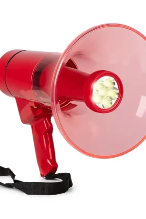 Dernières unités - Vonyx MEG050L - Mégaphone 50 Watts avec Lampe Torche, Idéal Manifestations, Imperméable, Portée 1km