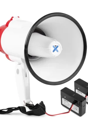 Vonyx MEG025 Kit Mégaphone Compact 25W - avec 2x Batteries MRB04 Rechargeables | Prix avantageux