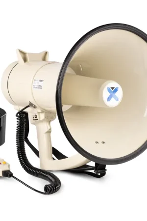 Vonyx MEG120 - Mégaphone Puissant 120 Watts avec Batterie MRB12, Idéal Manifestation, Bluetooth - Portée 1,6 km - Dépêchez-vous
