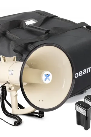 Vonyx MEG120 Pack Mégaphone Puissant 120W – avec 2x Batteries MRB12 Rechargeables et Sac de Transport | Commandez dès maintenant