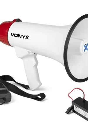 Vonyx MEG045 - Mégaphone 45 Watts avec Batterie MRB06, Idéal Manifestations, Bluetooth, Micro Main - Portée 1km | Économisez maintenant