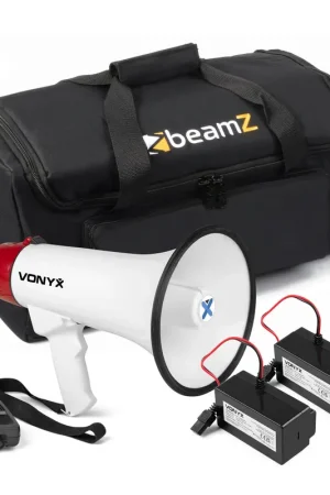 Vonyx MEG045 Pack Mégaphone 45W – avec 2x Batteries MRB06 Rechargeables et Sac de Transport - Produit tendance