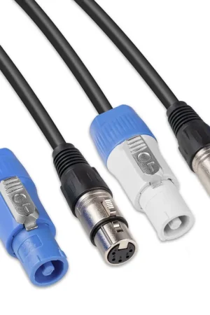 Bon plan - PD Connex CX11 - Cable Combiné PowerConnector + XLR 5 broches - 0,5 m - Connexion Alimentation & Signal DMX