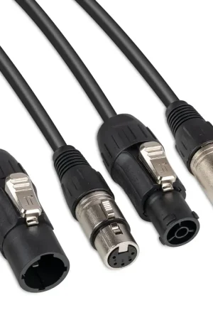 PD Connex CX13-15 - Câble Combiné Powerconnector TR + XLR 5 Broches IP65 15 m - Câble DMX et Alimentation Étanche - Fin de série