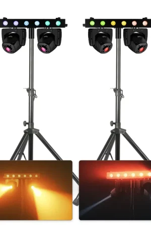 Achat sécurisé | Pack de 2x 2 Barres BeamZ Fuze Twin - Lyres LED 75 W RGBW sur Barre & Pied | Solution Éclairage Scénique Pro