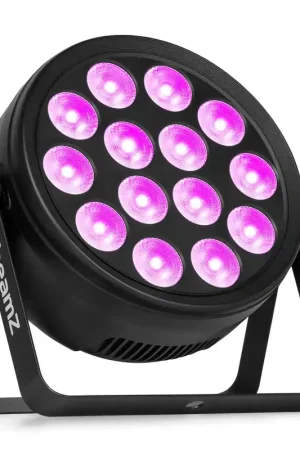 Offre flash - BeamZ BCC145 - FlatPAR LED RGBW 14x 4W Extra Plat avec Télécommande - Projecteur PAR LED Compact Slim pour DJ et Soirées
