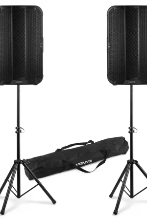 Vonyx VD715A - Paire d’Enceintes Actives Bi-Amplifiées 15 Pouces avec Pieds - 2x 900 Watts - Commandez dès aujourd'hui