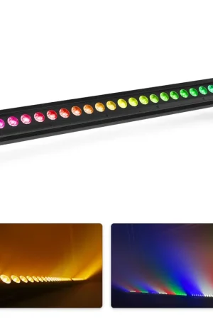 Qualité premium - BeamZ LCB246IP - Barre LED Extérieure IP65 24x 6W RGBWA-UV - Effets Colorés, UV & Waterproof pour DJ, Bars, Evénements Outdoor