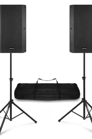 Dernières unités - Vonyx - Set d'Enceintes Actives DJ 12 Pouces avec Supports Réglables, Bluetooth, 800W