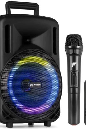 2nde Vie - Fenton FT08LED MK2 - Enceinte Soirée Bluetooth LEDs avec Batterie - 300 Watts, Micro UHF - Commandez dès maintenant