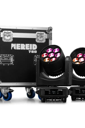 Pack de 2 BeamZ Pro Nereid760 - Lyres Bee Eye LED RGBW 60 W IP65 avec Zoom Motorisé + Flightcase Renforcé | Prix malin