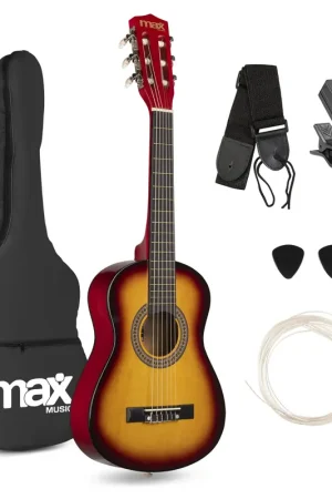 Max SoloArt Pack Guitare Classique Junior 1/4 - Sunburst, Enfant 4 à 6 ans - Prix cassé