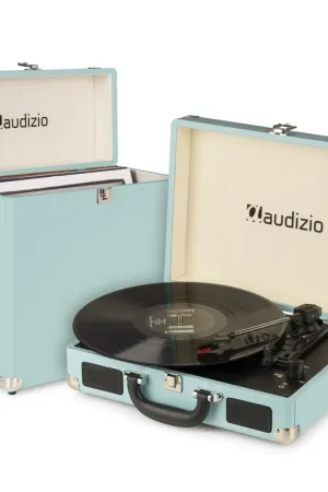 Pack Audizio RP114BL Platine Vinyle avec un Étui de Rangement RC32 - Bleu | Coup de cœur