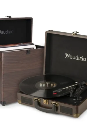 Pack Audizio RP114W Platine Vinyle avec un Étui de Rangement RC32 - Noyer | Affaire à saisir