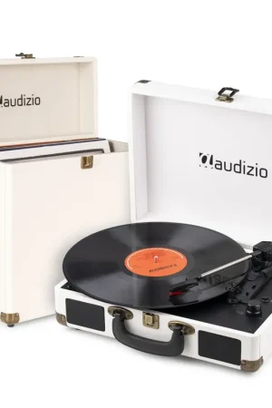 Promo exceptionnelle - Pack Audizio RP116CR Platine Vinyle avec un Étui de Rangement RC32 - Crème