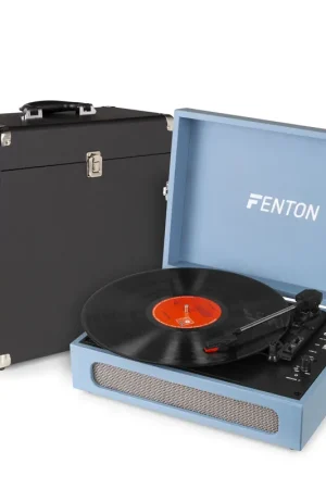 Fenton RP118E - Pack Platine Vinyle Bleue avec un Étui de Rangement Audizio RC32 BT sans fil In - Noir - Nouveau produit