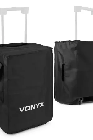 Prix imbattable - Vonyx SC12B - Set de 2 Housses pour Enceintes 12″ avec Poche Accessoires | Protection & Transport Pro