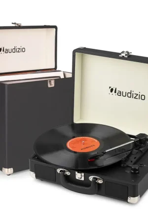 Tout juste arrivé - Pack Audizio RP116BK Platine Vinyle avec un Étui de Rangement Audizio RC32 - Noir