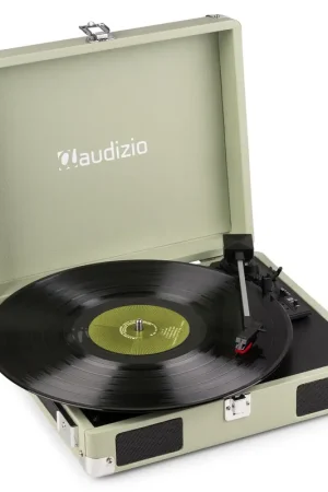 Audizio RP111W Platine Vinyle Valise avec Haut-Parleurs Intégrés - Bois Vert | Nouveau en boutique