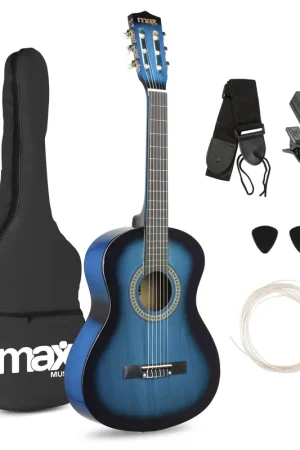 2nde Vie - Max SoloArt Pack Guitare Classique Junior 3/4 - Bleue, Enfant 8 à 12 ans | Expédition express