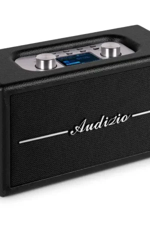 Prix choc - Audizio Tune60 - Enceinte Bluetooth Vintage avec Télécommande - Noire