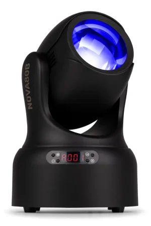 BeamZ NOVA80B-BK - Lyre LED Beam 80 W noire avec prisme 7 couleurs & 7 gobos - Retour facile