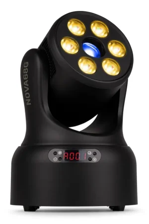 Prix mini | BeamZ NOVA68G-BK - Lyre Wash & Gobo LED RGBW 30W + 6x8W | Compacte et Puissante