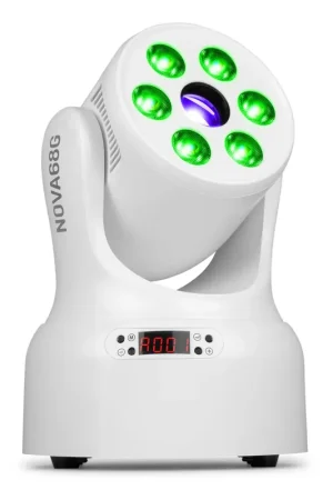 Remise | BeamZ NOVA68G-WH - Lyre Wash & Gobo LED RGBW 30W + 6x 8W | Version Blanche | Compacte et Puissante