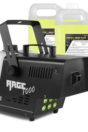 Produit phare | BeamZ RAGE1000LED - Machine à Fumée 1000 Watts avec LEDs RGB + 10L de Liquide