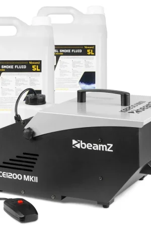 Prêt à expédier - Pack Machine à Fumée Lourde BeamZ ICE1200 MKII - 1200 W | Effet Nuage au Sol + 10 L de Liquide Inclus