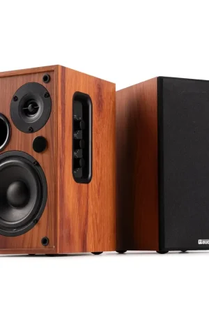 Économisez maintenant | Audizio KS02 - Enceintes Hi-Fi avec Bluetooth 80W - Finition Bois