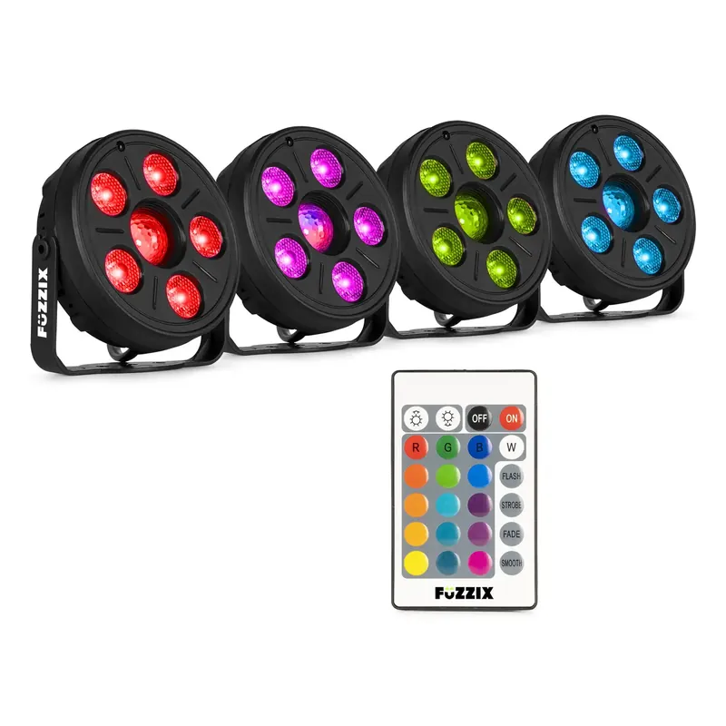 2nde Vie - Fuzzix Comet M06 - Set de 4 PAR LED avec Jellyball et Télécommande | Direct usine