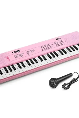 Tendance | MAX KD54 - Clavier Électronique Rose 54 Touches - Enfants & Débutants, Batterie Intégrée | Micro Inclus