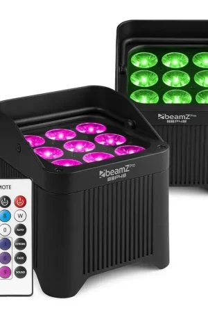 Incontournable | Pack de 2 BeamZ BBP48 - Uplights LED RGBWA-UV 9×12 W Sans Fil IP65